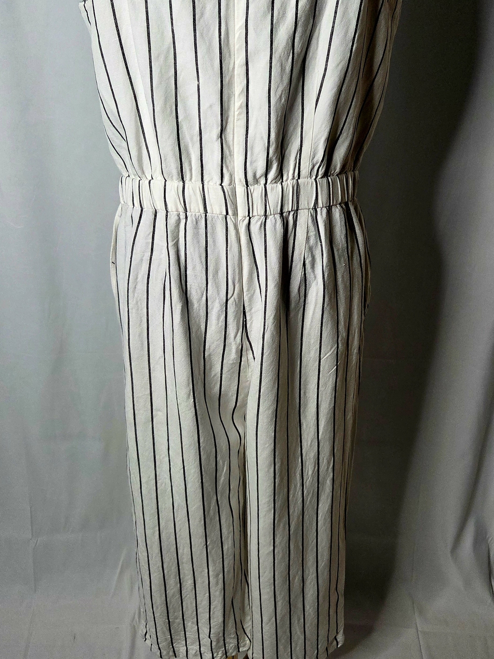 LOFT Ann Taylor Striped Apron Jumpsuit - Picture 4 of 8